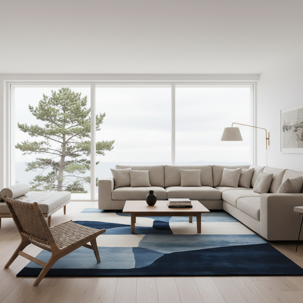 Color Cut Tension Hand Tufted Rug