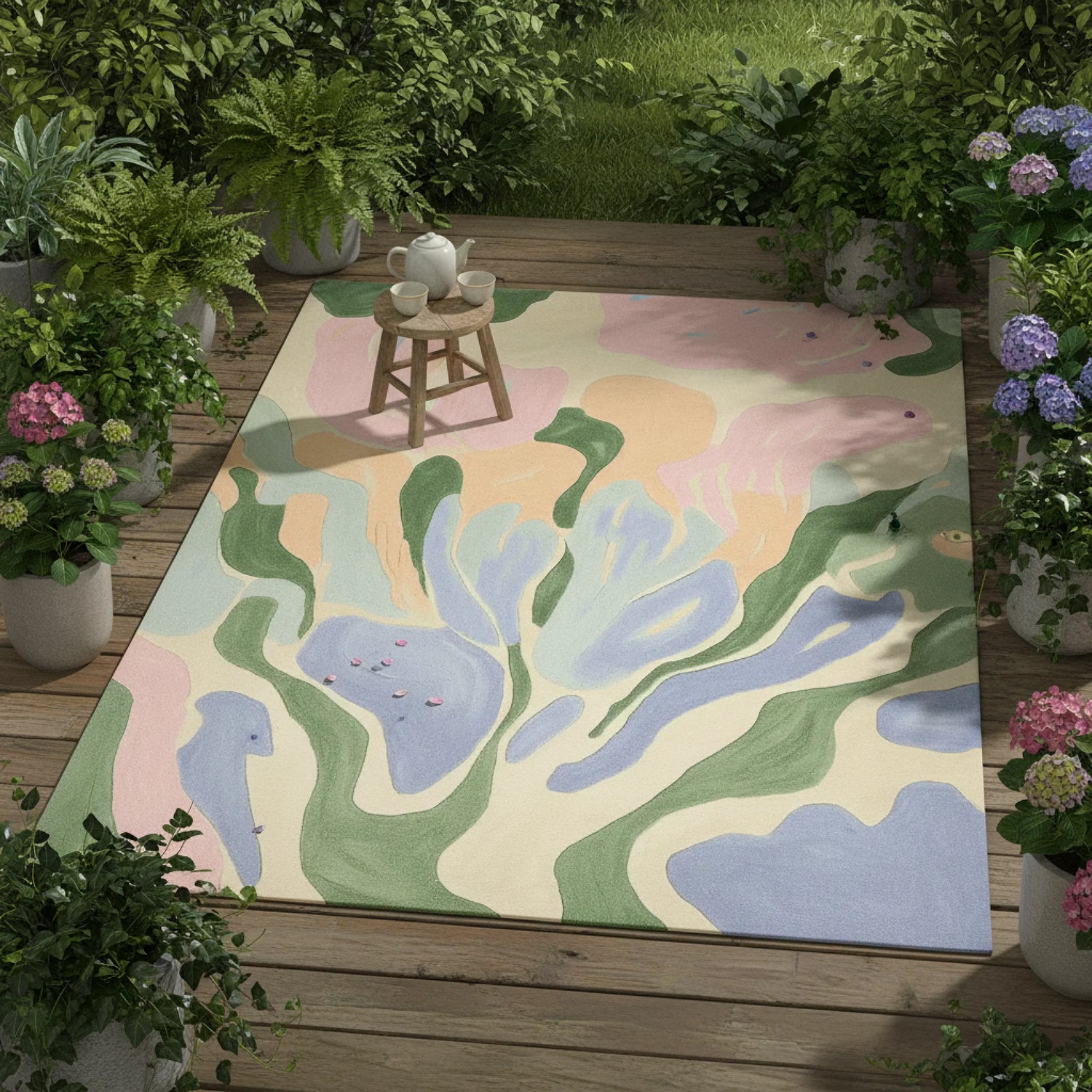Colorform Bloom Memory Hand Tufted Rug