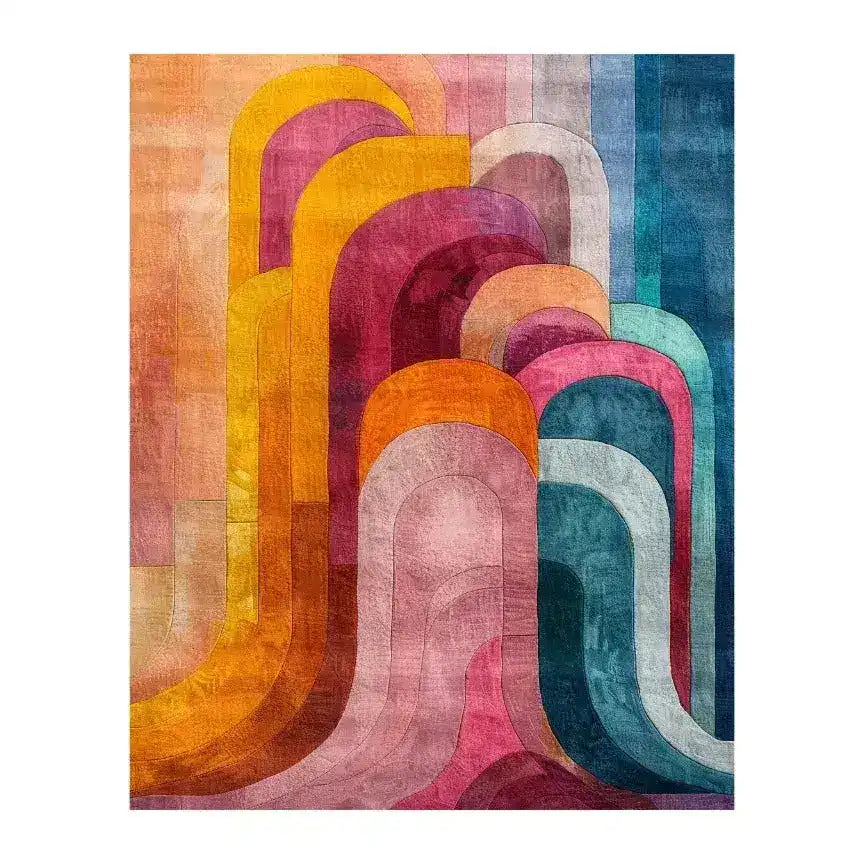 Colorful Abstract Hand Tufted Rug — Custom 10' × 14'