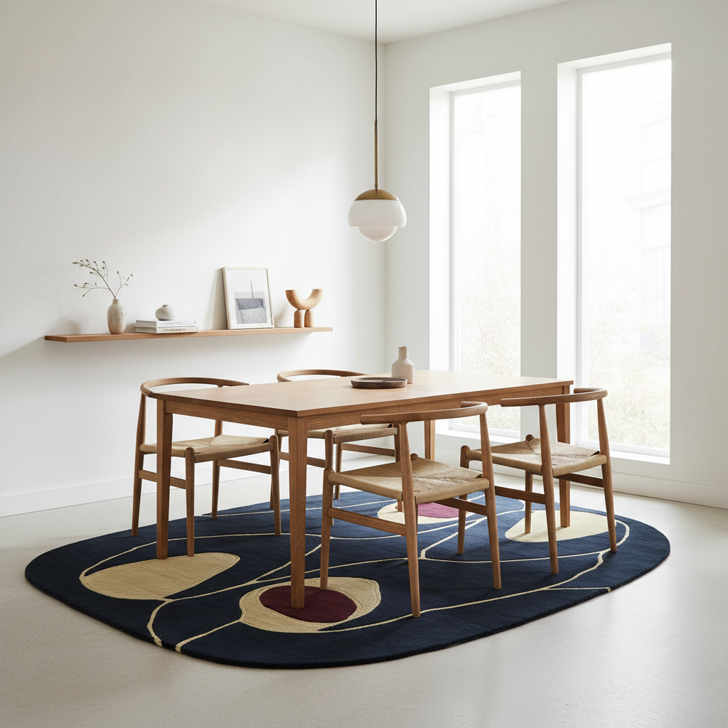 Concrete Line Study Hand Tufted Rug