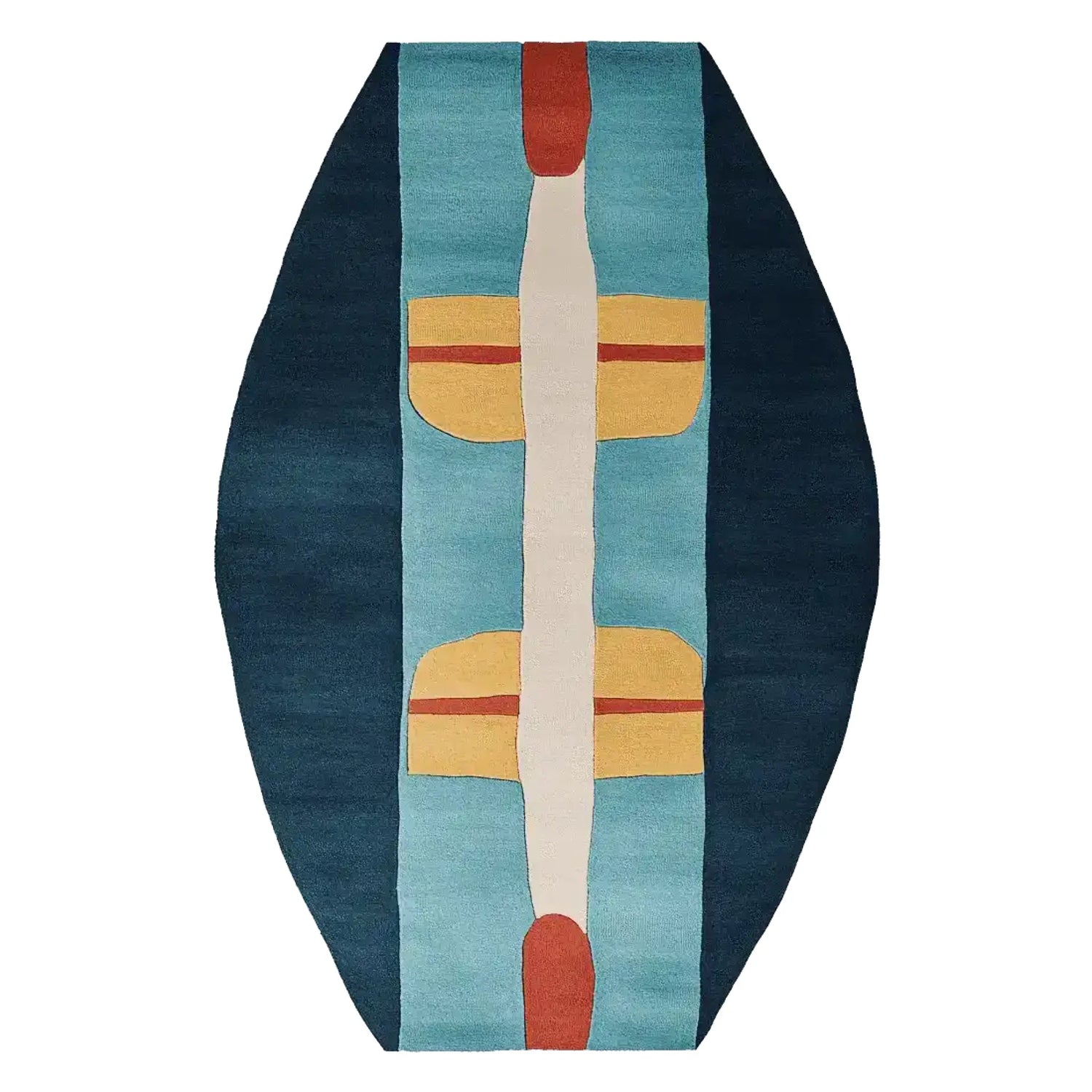 Constructive Contrast Curve Hand Tufted Rug