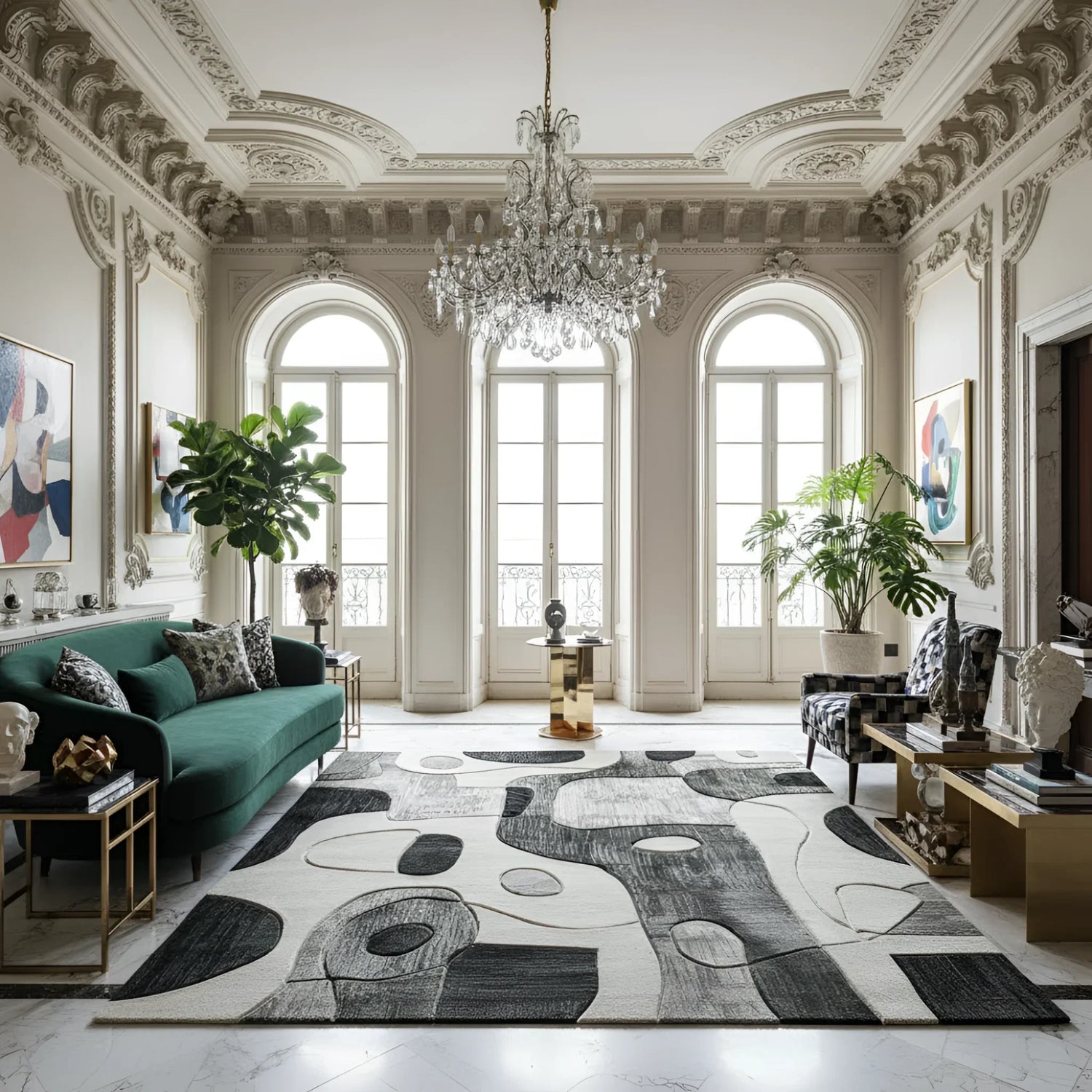 Contemporary Charcoal Hand Tufted Rug
