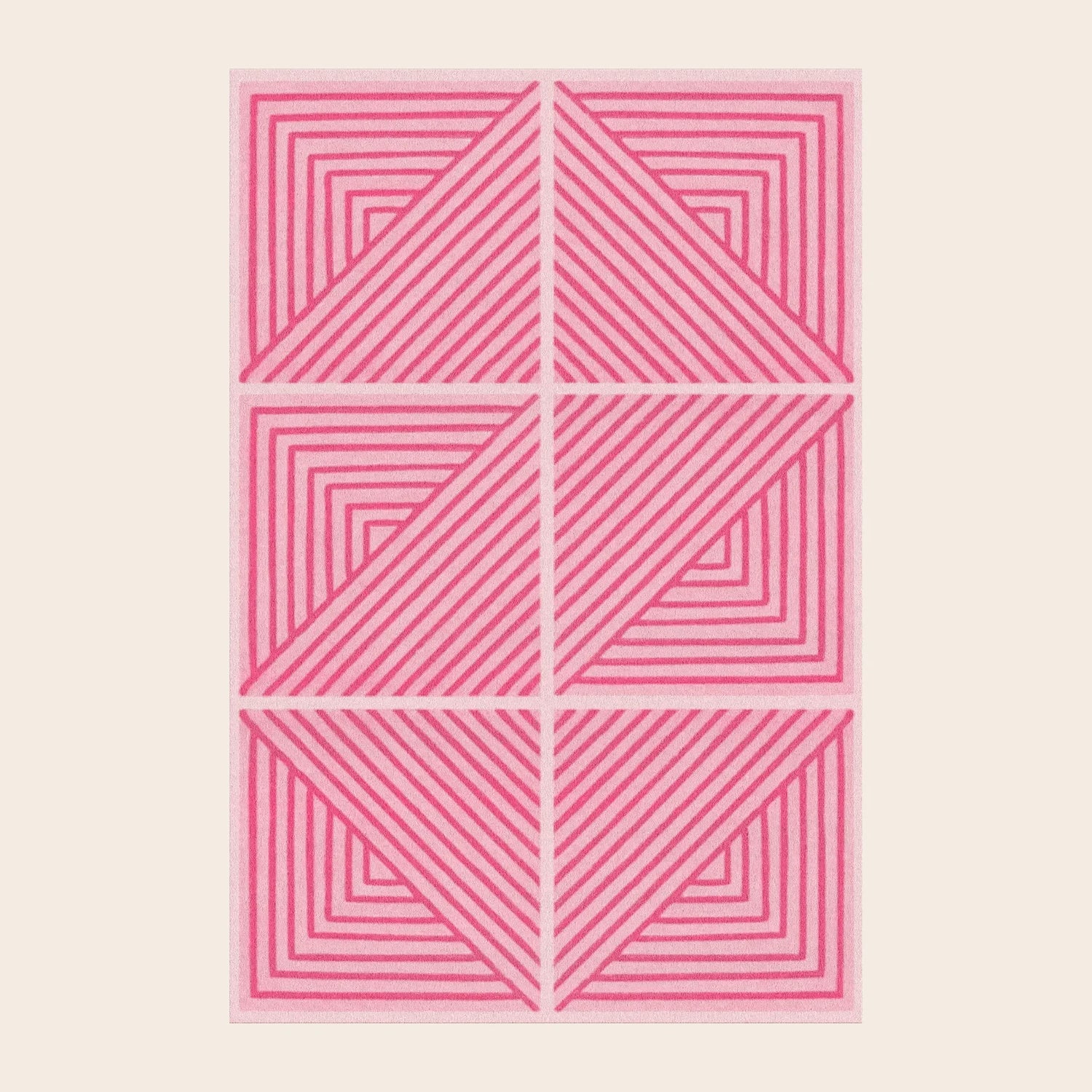 Contemporary Pink Geometric Hand Tufted Wool Rug