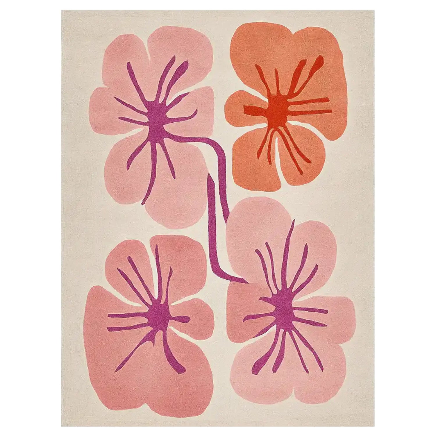 Coral Dreamscape Hand Tufted Wool Rug