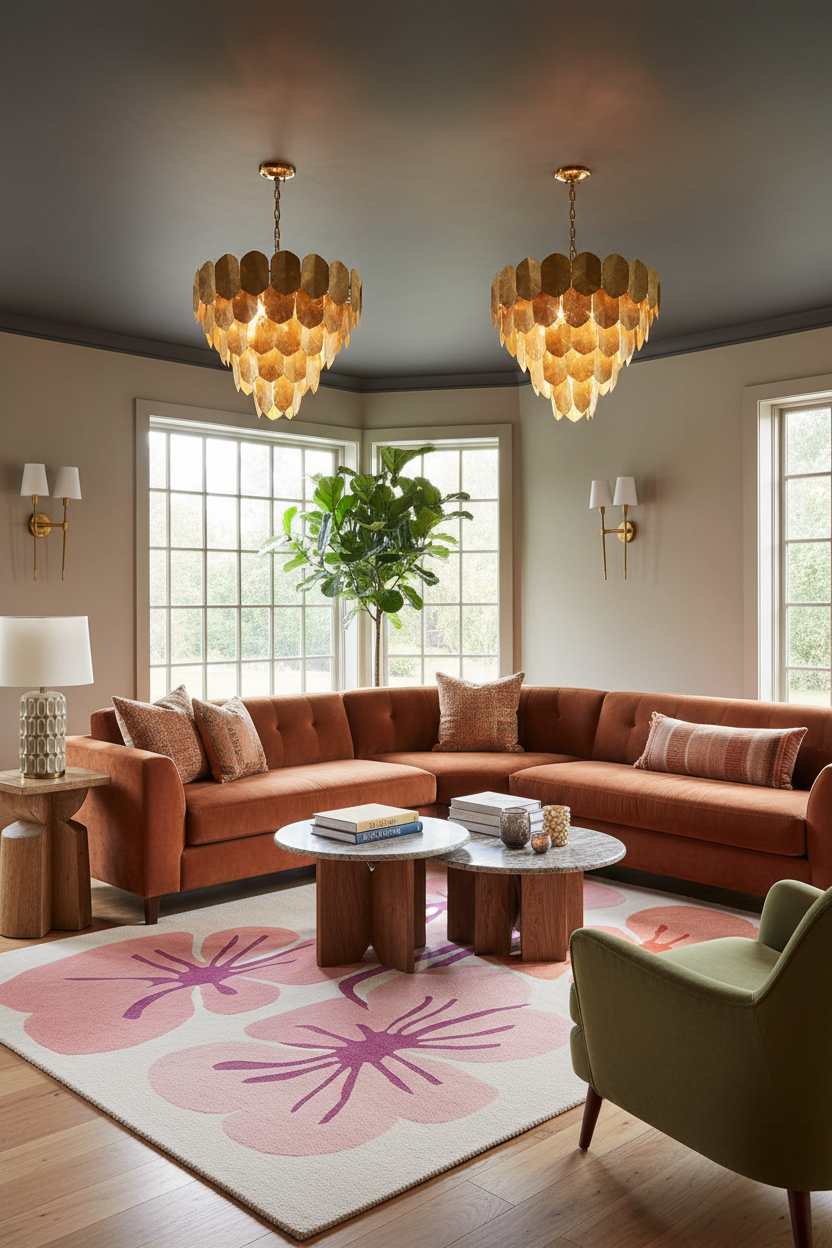 Coral Dreamscape Hand Tufted Wool Rug