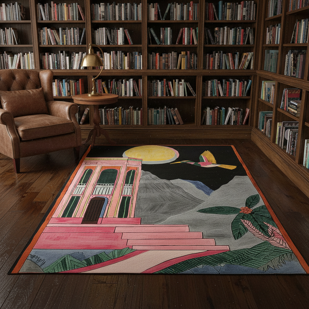 Coral Fan Cascade Hand Tufted Wool Rug