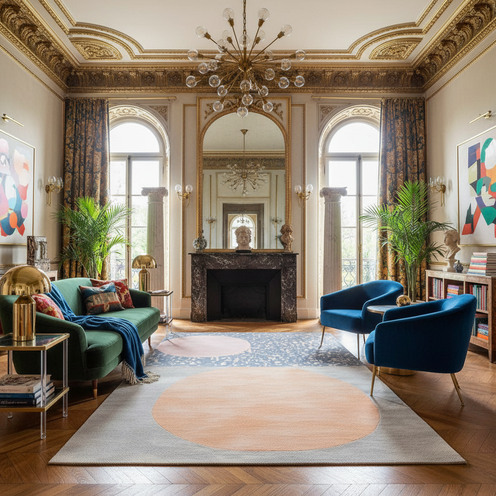 Cosmic Bloom Hand Tufted Wool Rug