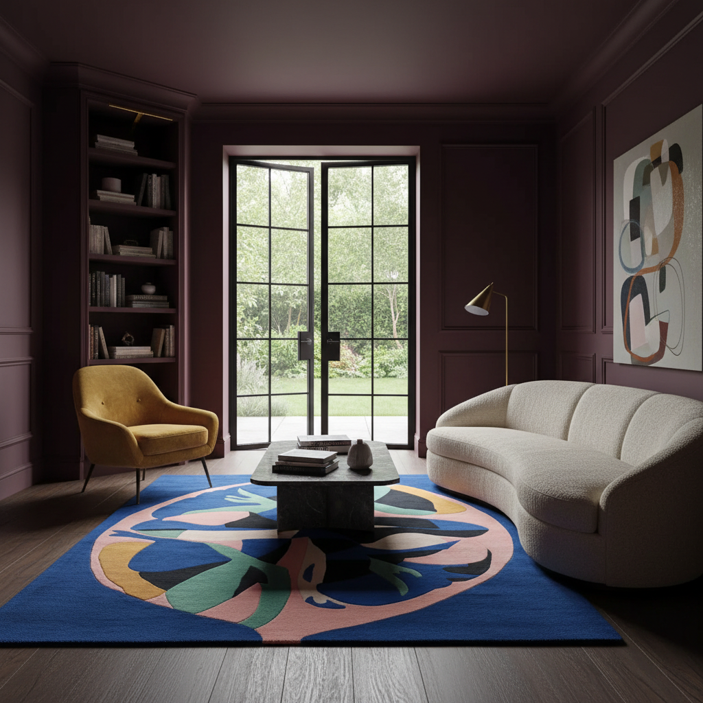 Cosmic Tide Bloom Hand Tufted Rug