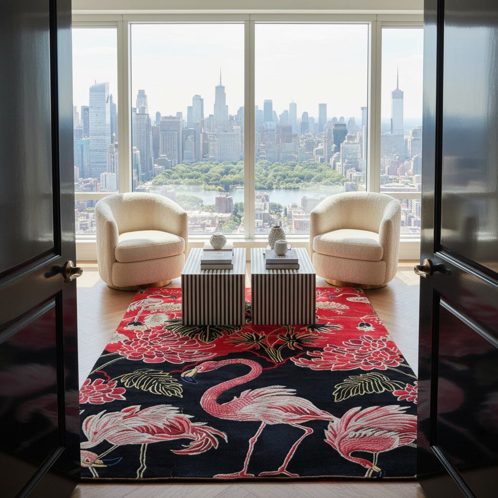 Crimson Paradise Hand Tufted Rug