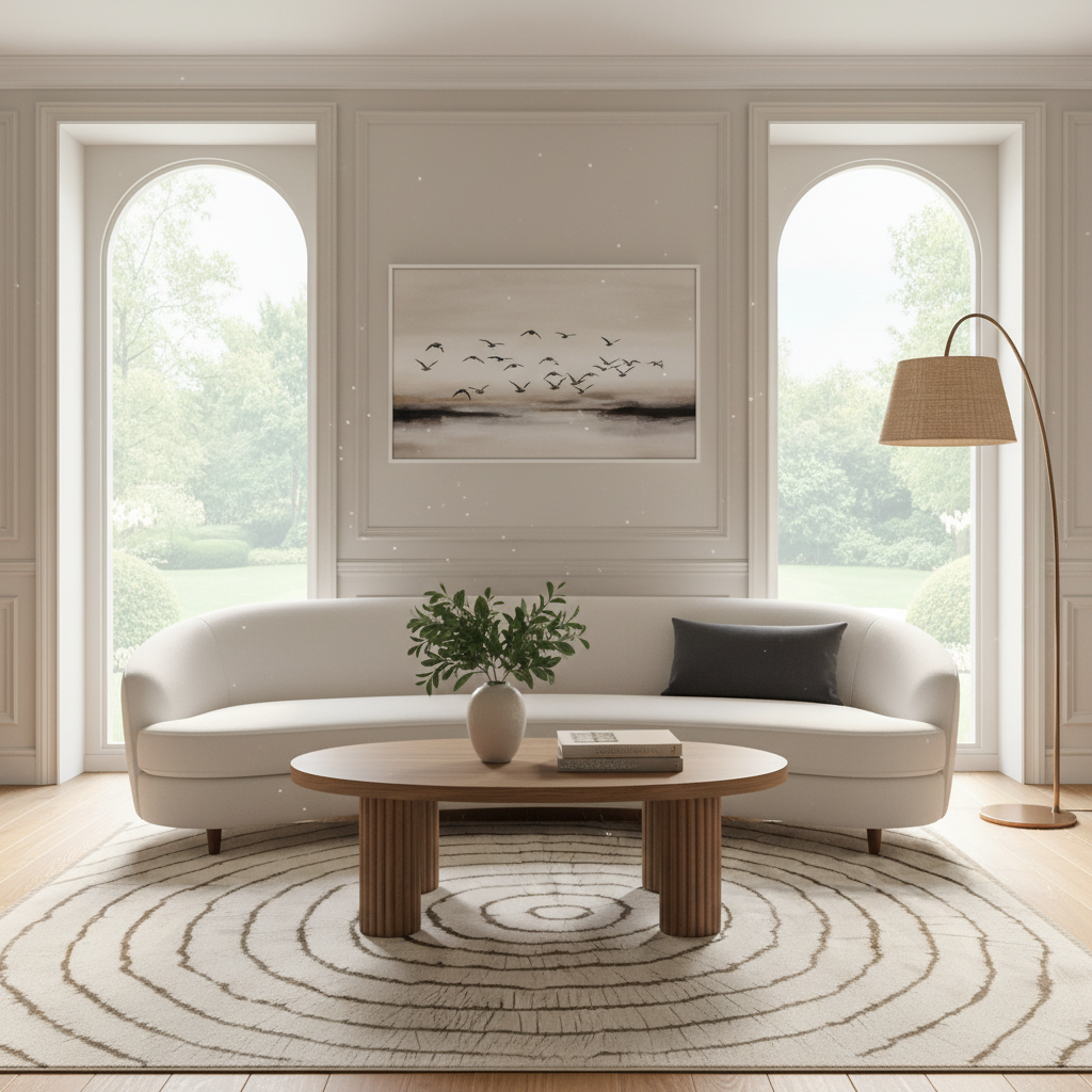 Cyclic Whisper Knotted Wool Rug