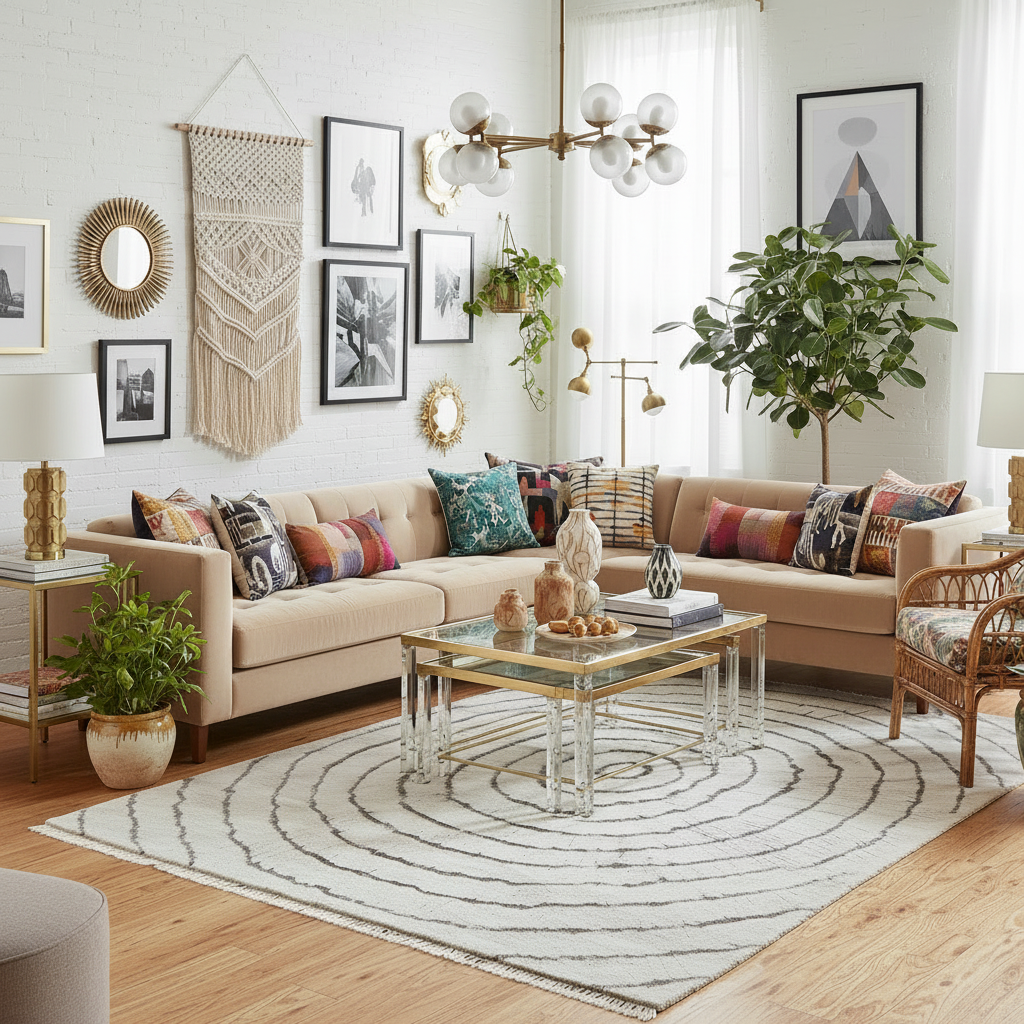 Cyclic Whisper Knotted Wool Rug