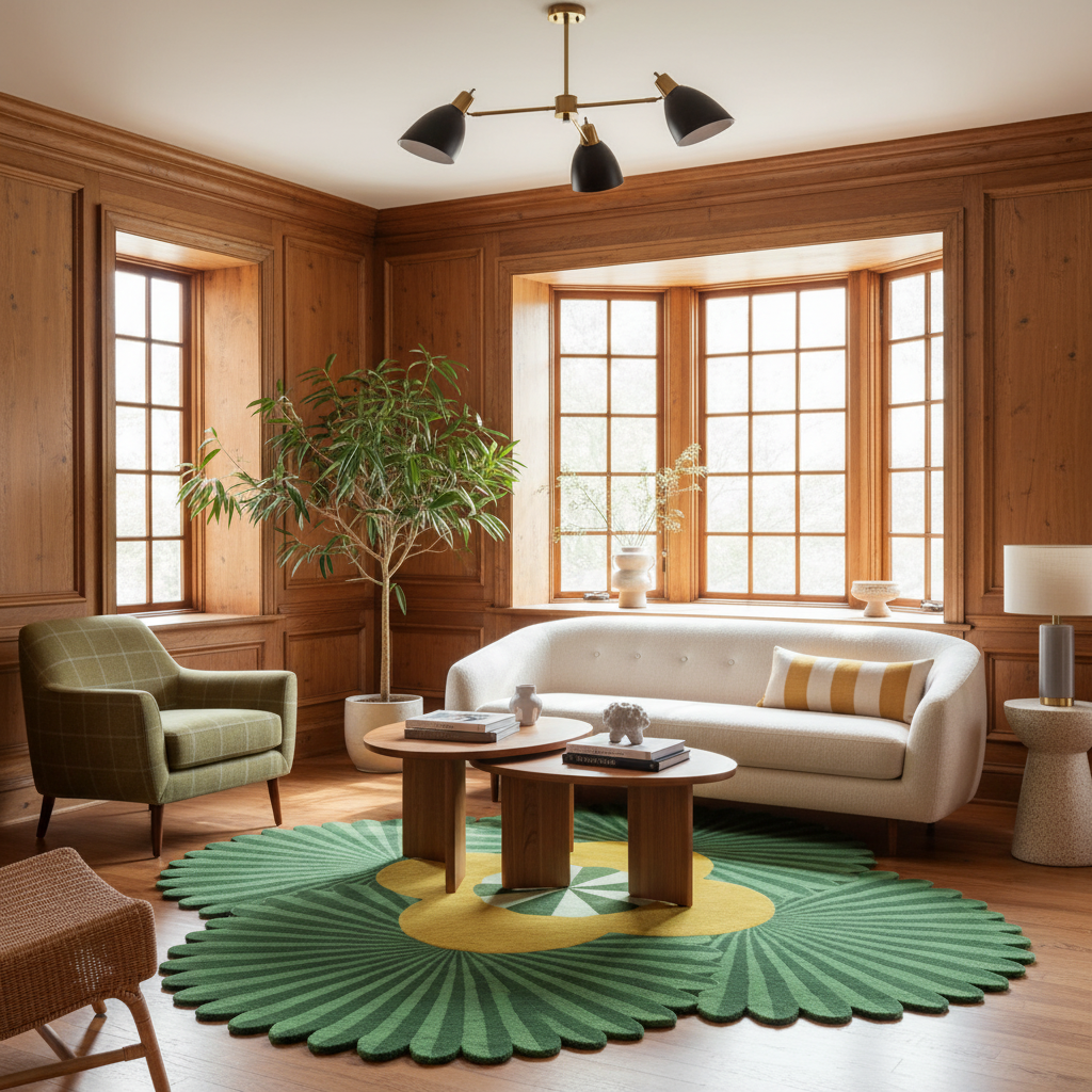 Daisy within Daisy Pleated Hand Tufted Wool Rug