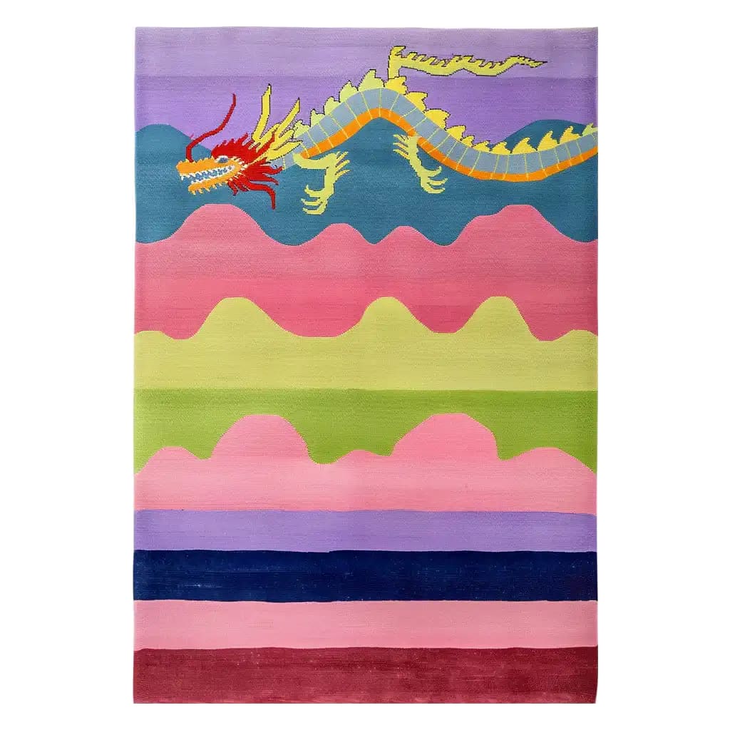 Dragon Cascade Realm Hand Tufted Wool Rug