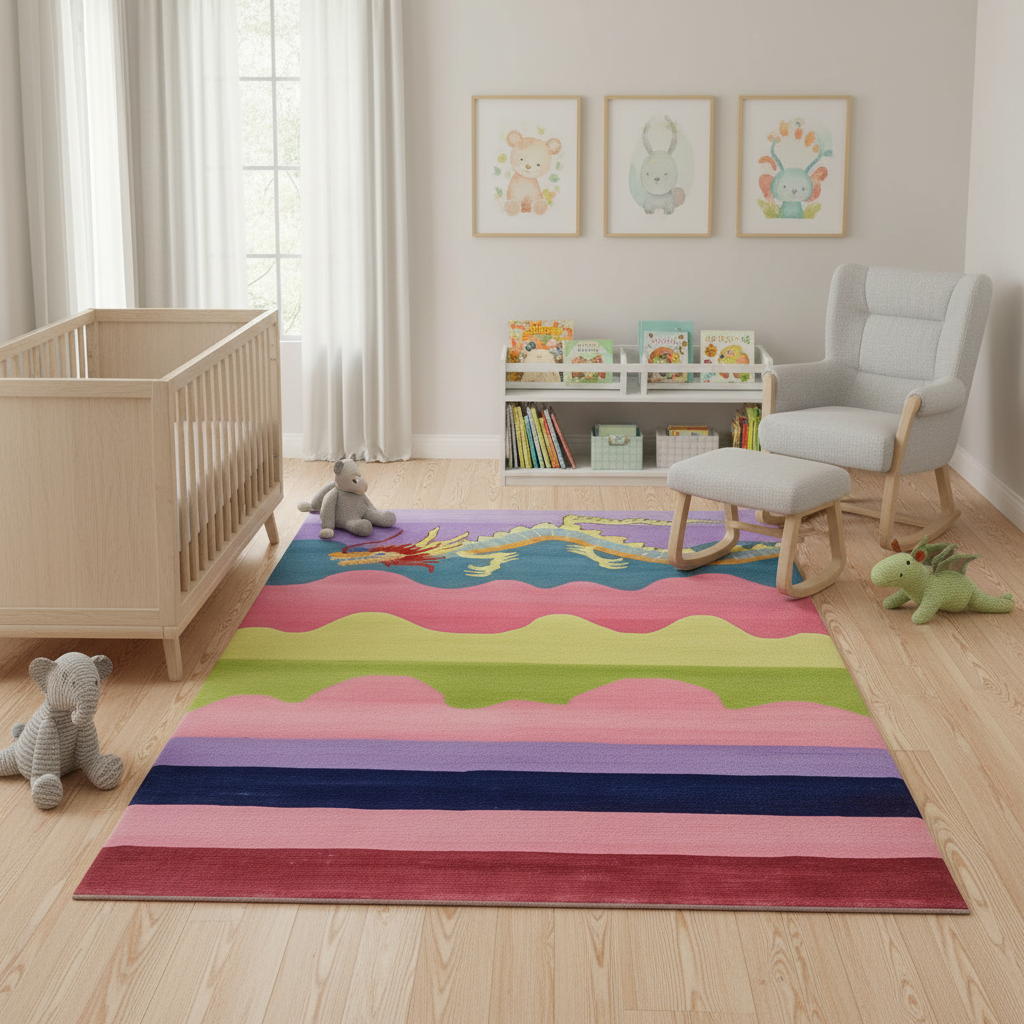 Dragon Cascade Realm Hand Tufted Wool Rug