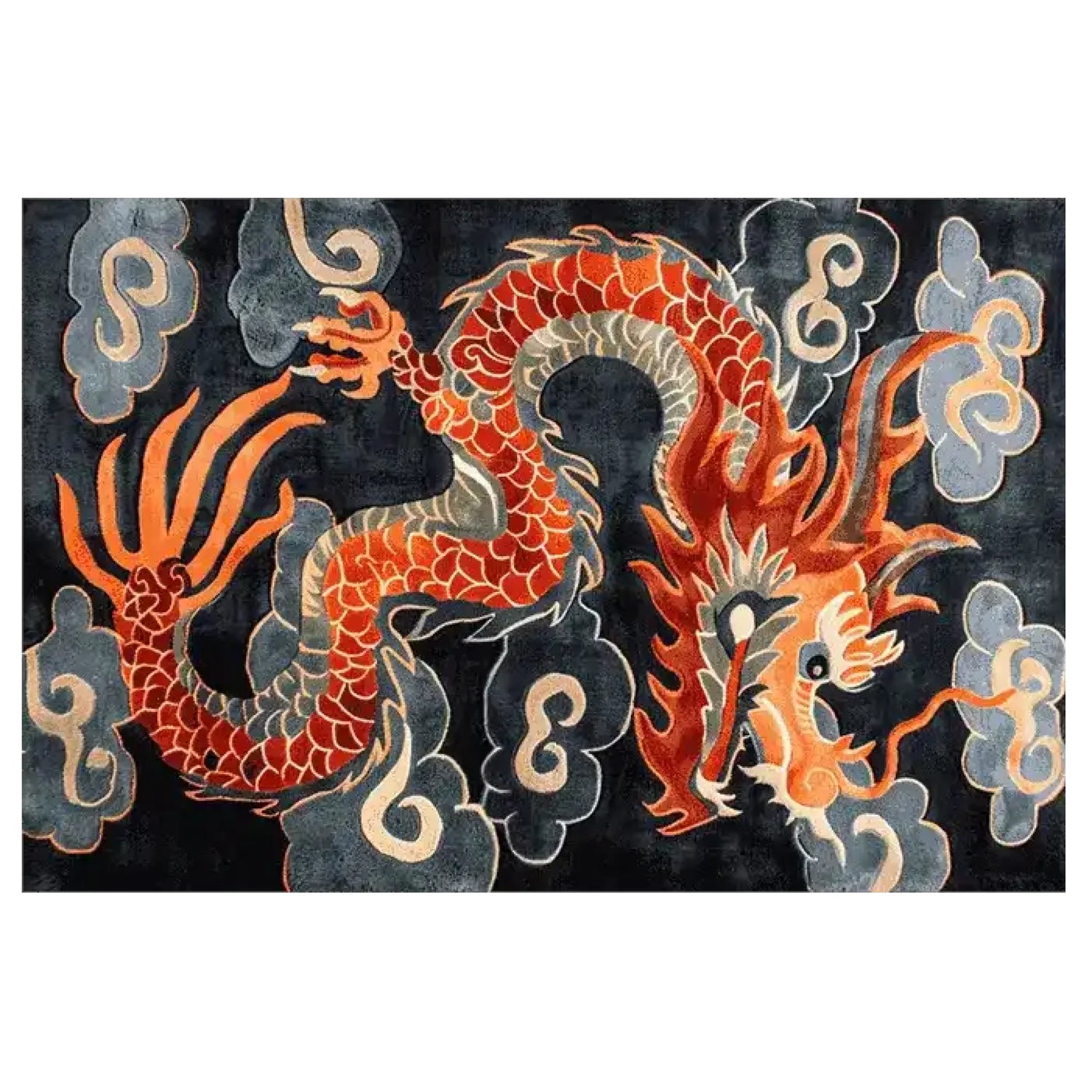 Dragon Wrath Hand Tufted Rug