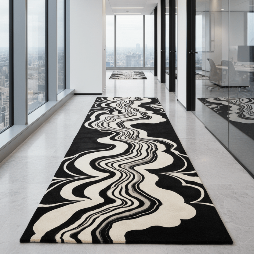 Drift Ink Hand Tufted Wool Rug Runner 2 - 1001 Knots