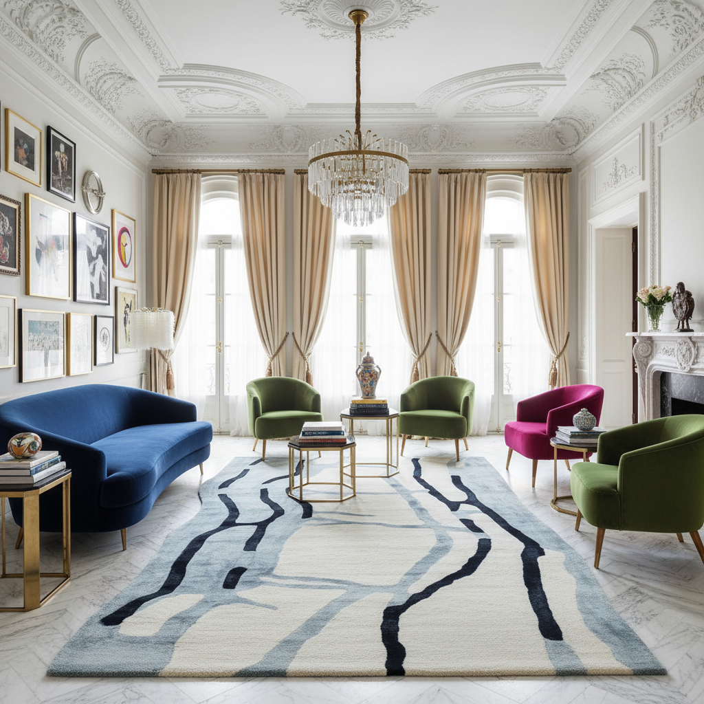 Drifting Lines Hand Tufted Rug