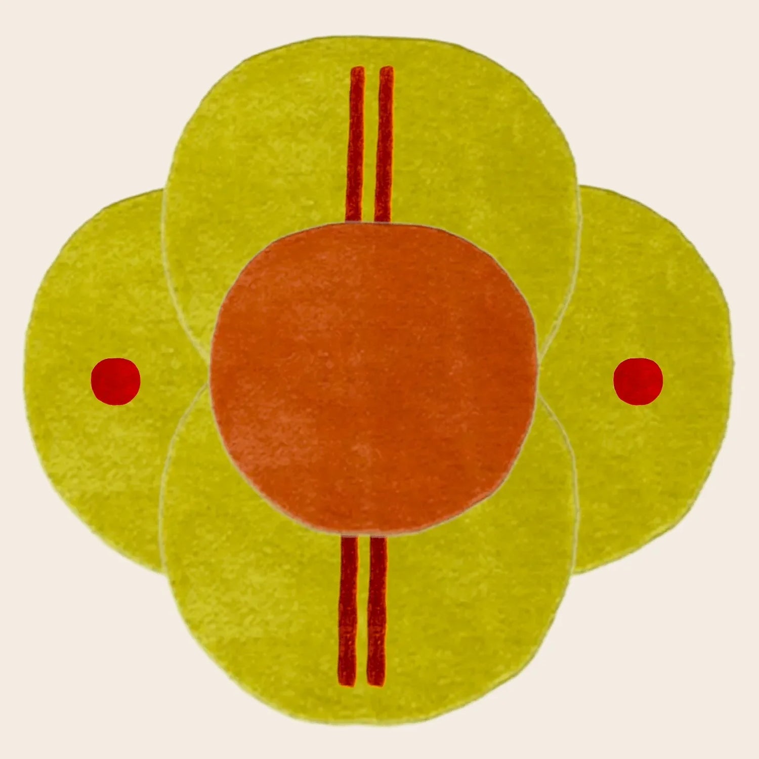 Eastern Sun over Horizon Round Hand Tufted Wool Rug