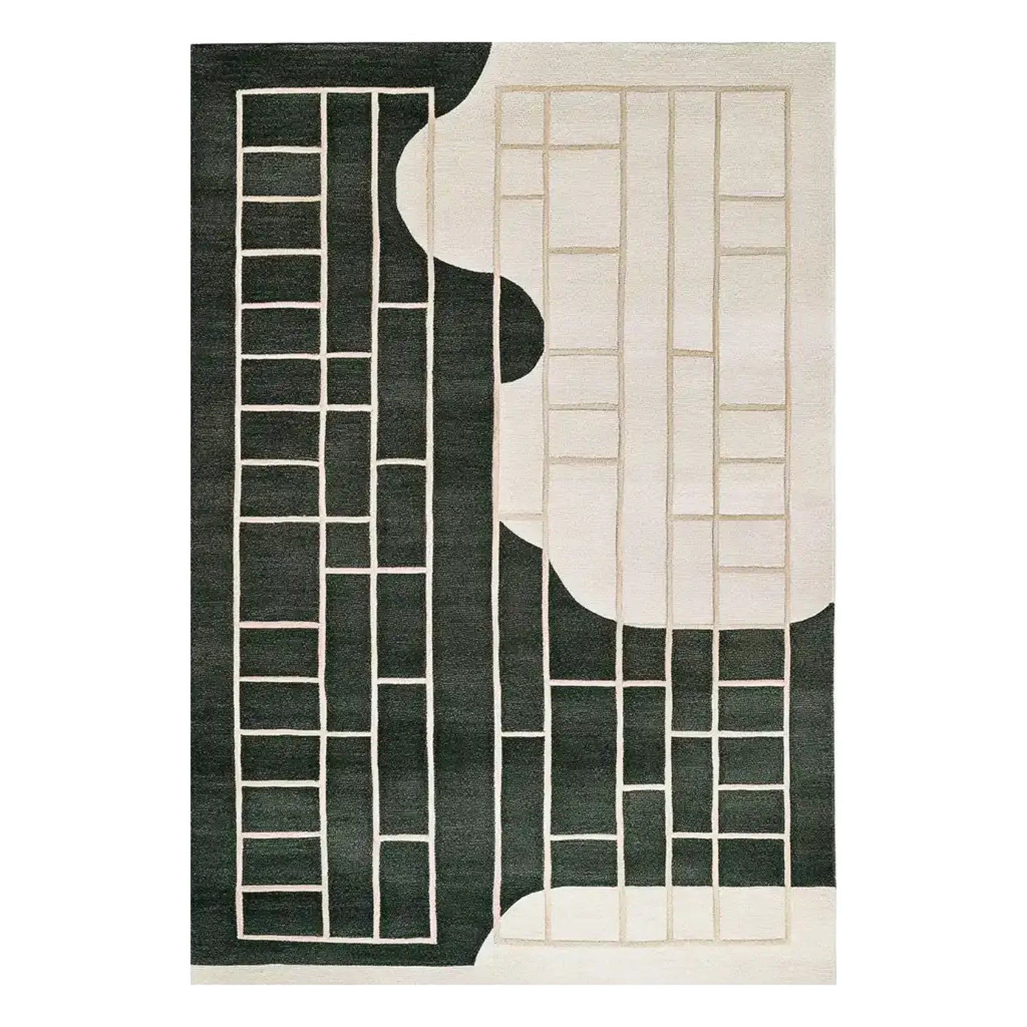 Ebony Lattice Dream Knotted Wool Rug