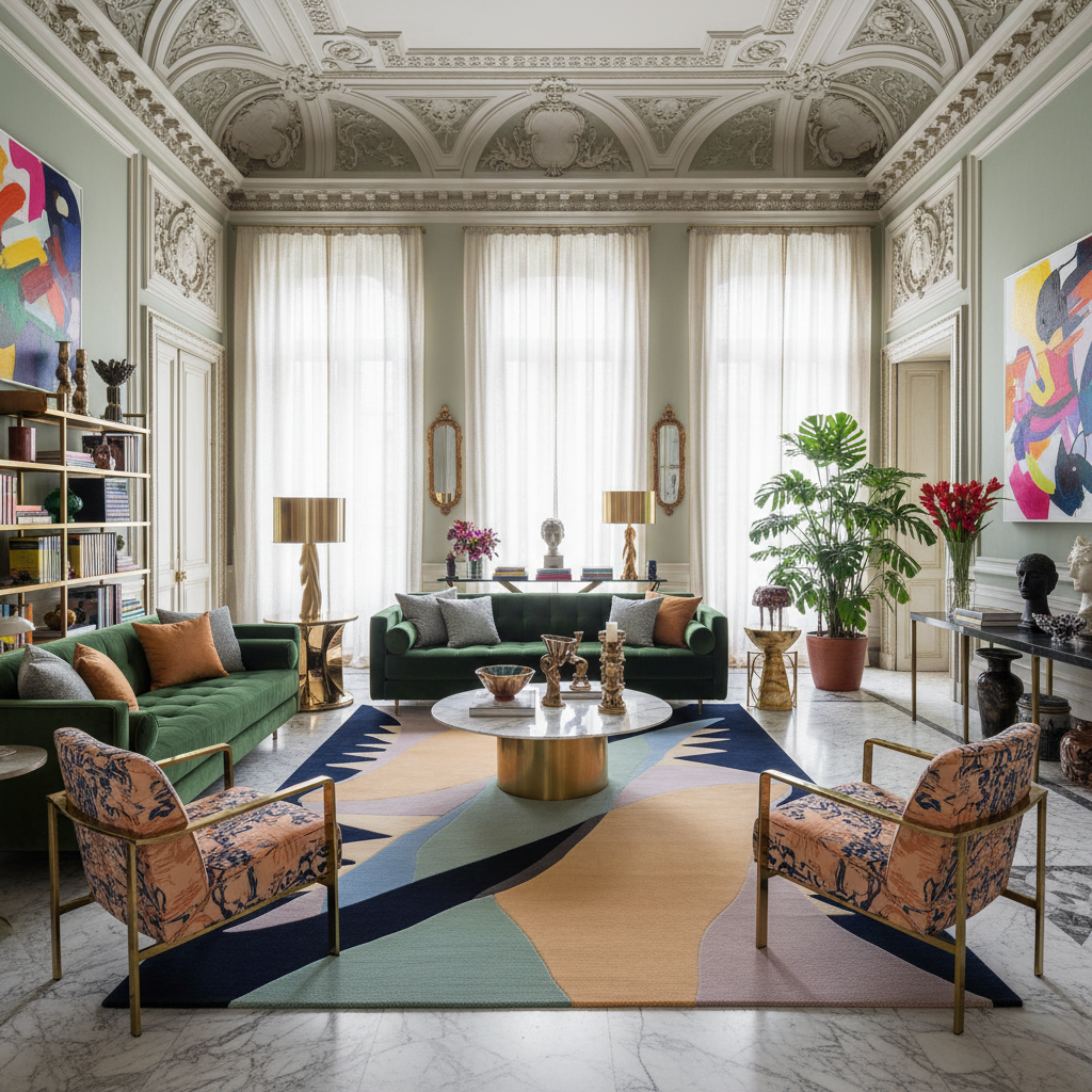 Electric Edge Flow Hand Tufted Rug