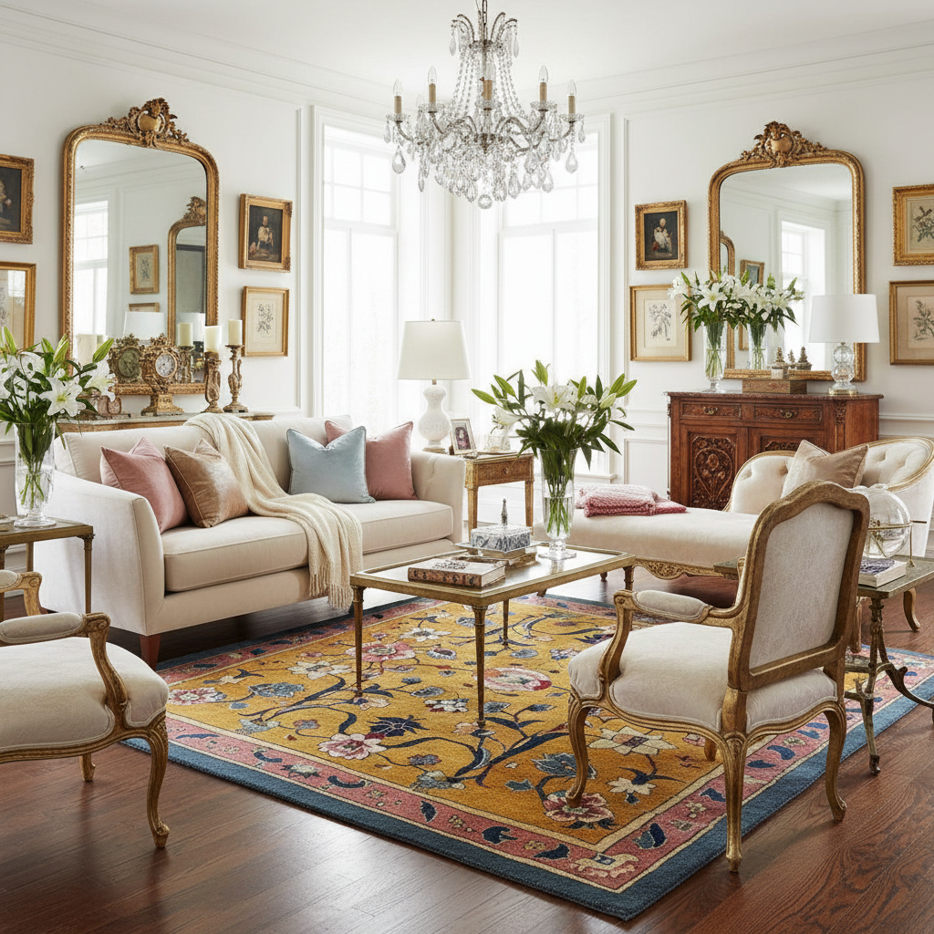 Elysian Blooms Square Hand Tufted Wool Rug