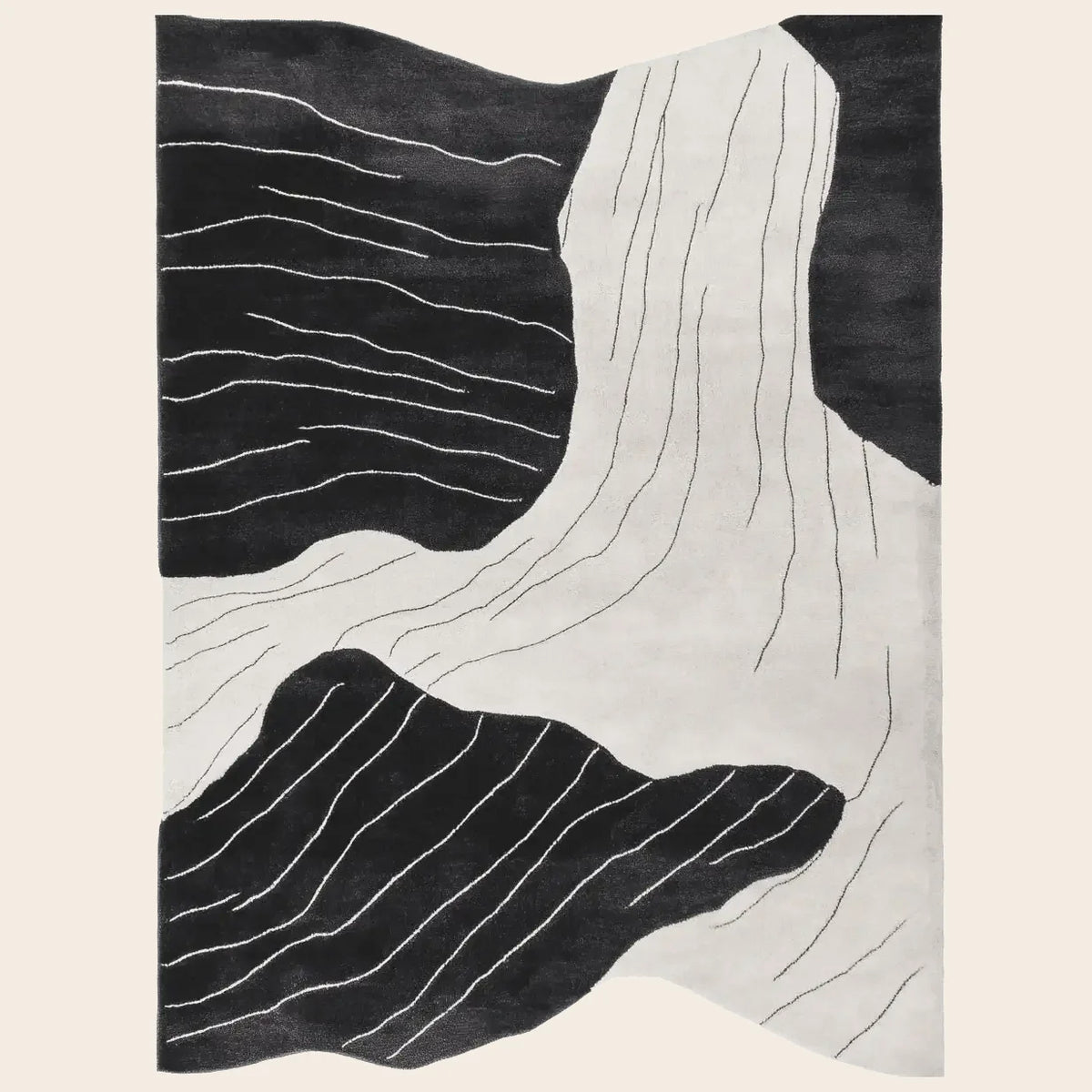 Erosion Stream Veins Hand Tufted Rug - rug