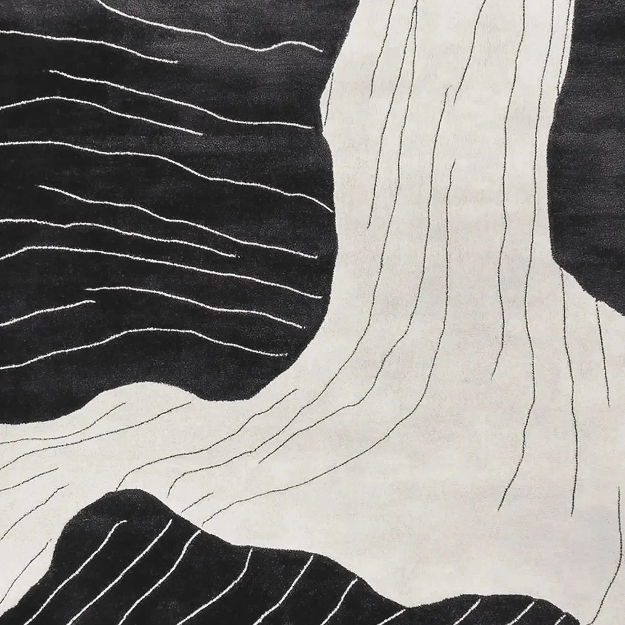 Erosion Stream Veins Hand Tufted Rug - rug