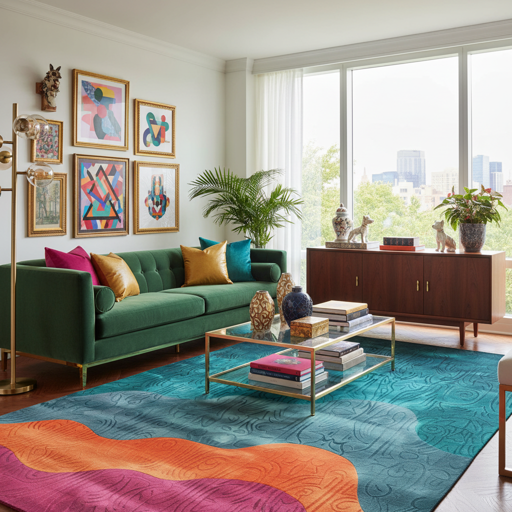 Ethereal Waves Hand Tufted Wool Rug