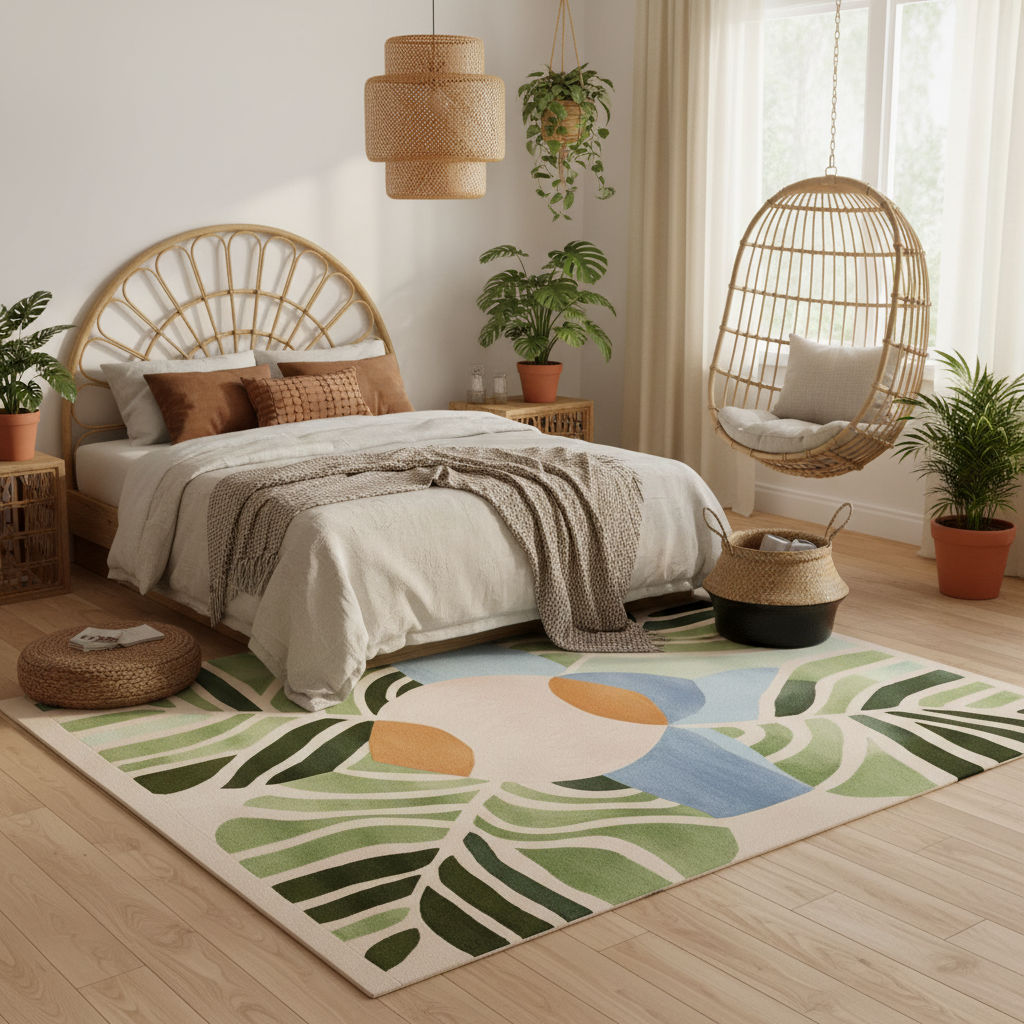 Exotic Leaf Mirage Hand Tufted Rug
