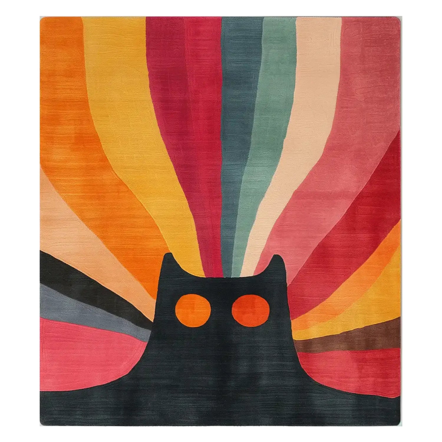 Far-Out Feline Hand Tufted Wool Rug