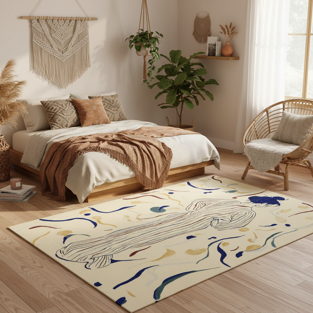 Figurative Thread Story Hand Tufted Rug