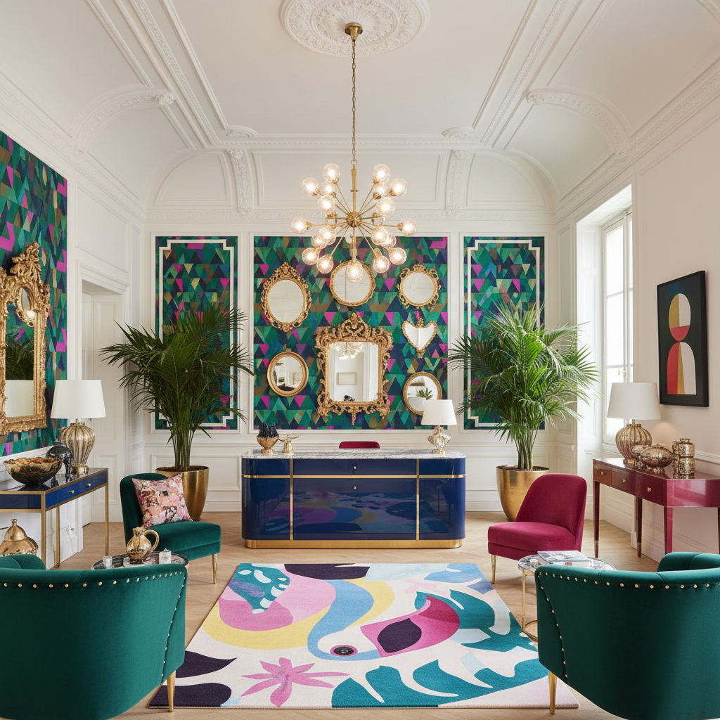 Flamingo Forest Rhythm Hand Tufted Rug