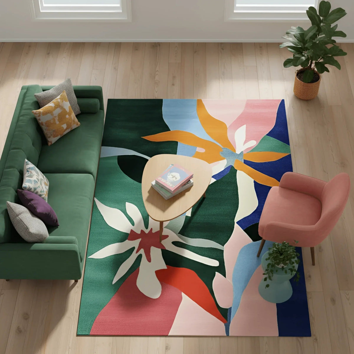 Flora Flutter Hand Tufted Rug 8 x 10 ft 15 - 1001 Knots