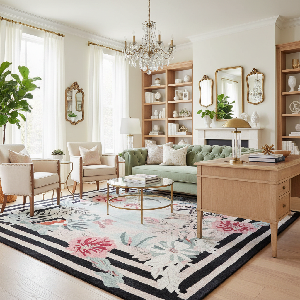 Floral Frame Reverie Hand Tufted Rug