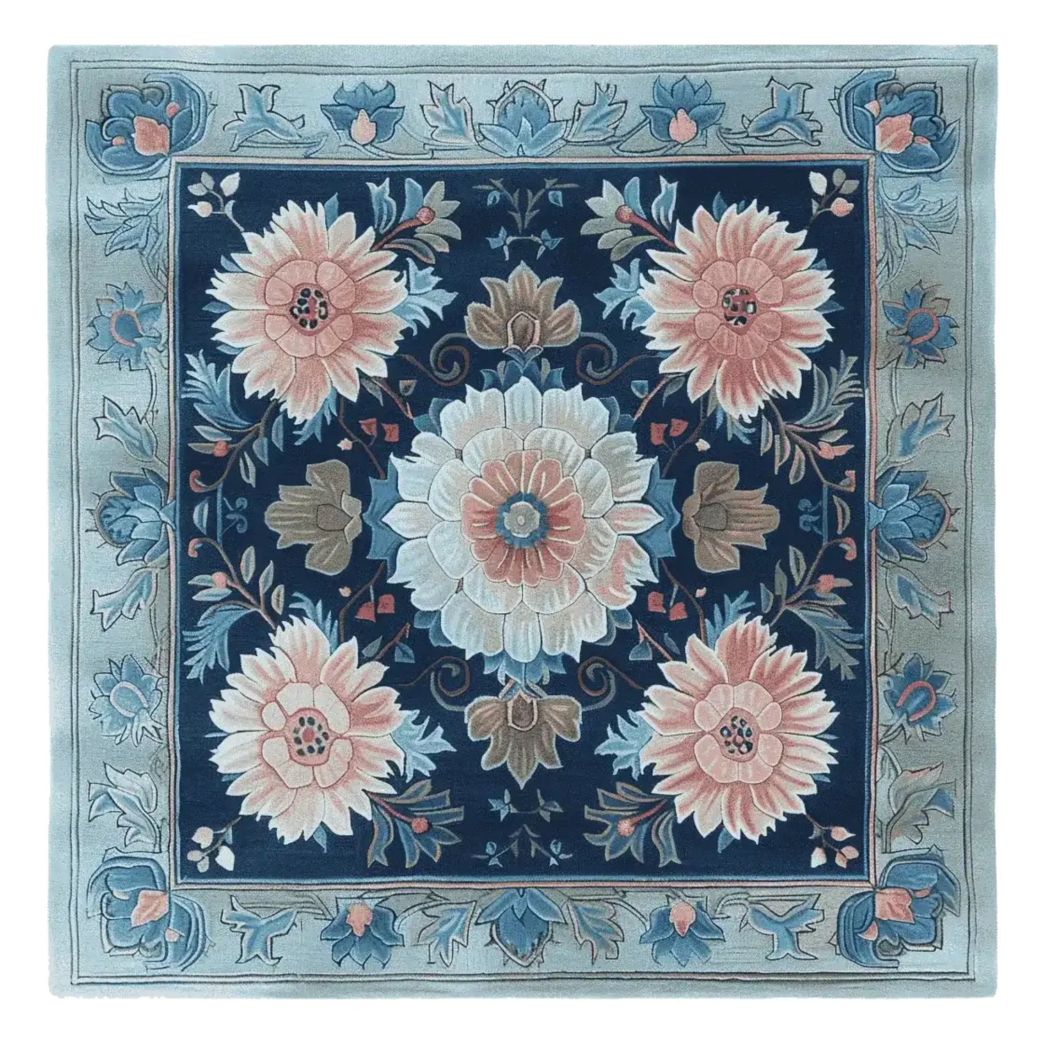 Floral Mosaic Story Hand Tufted Rug