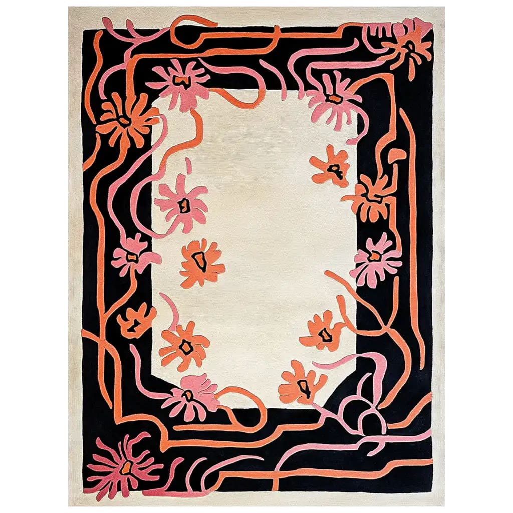 Floral Spiral Hand Tufted Wool Rug