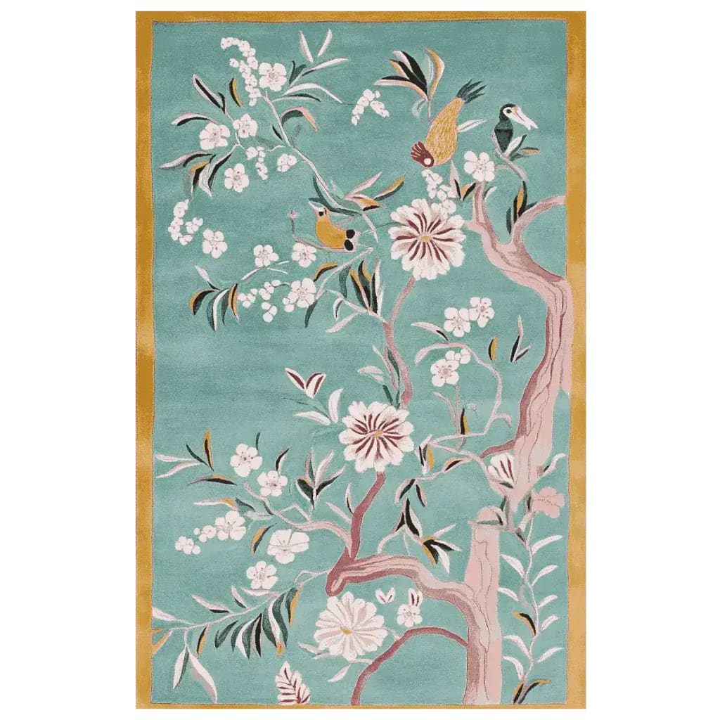 Floral Whispers Sky Hand Tufted Rug