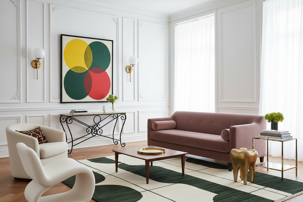 Flowing Ember Tapestry Knotted Wool Rug