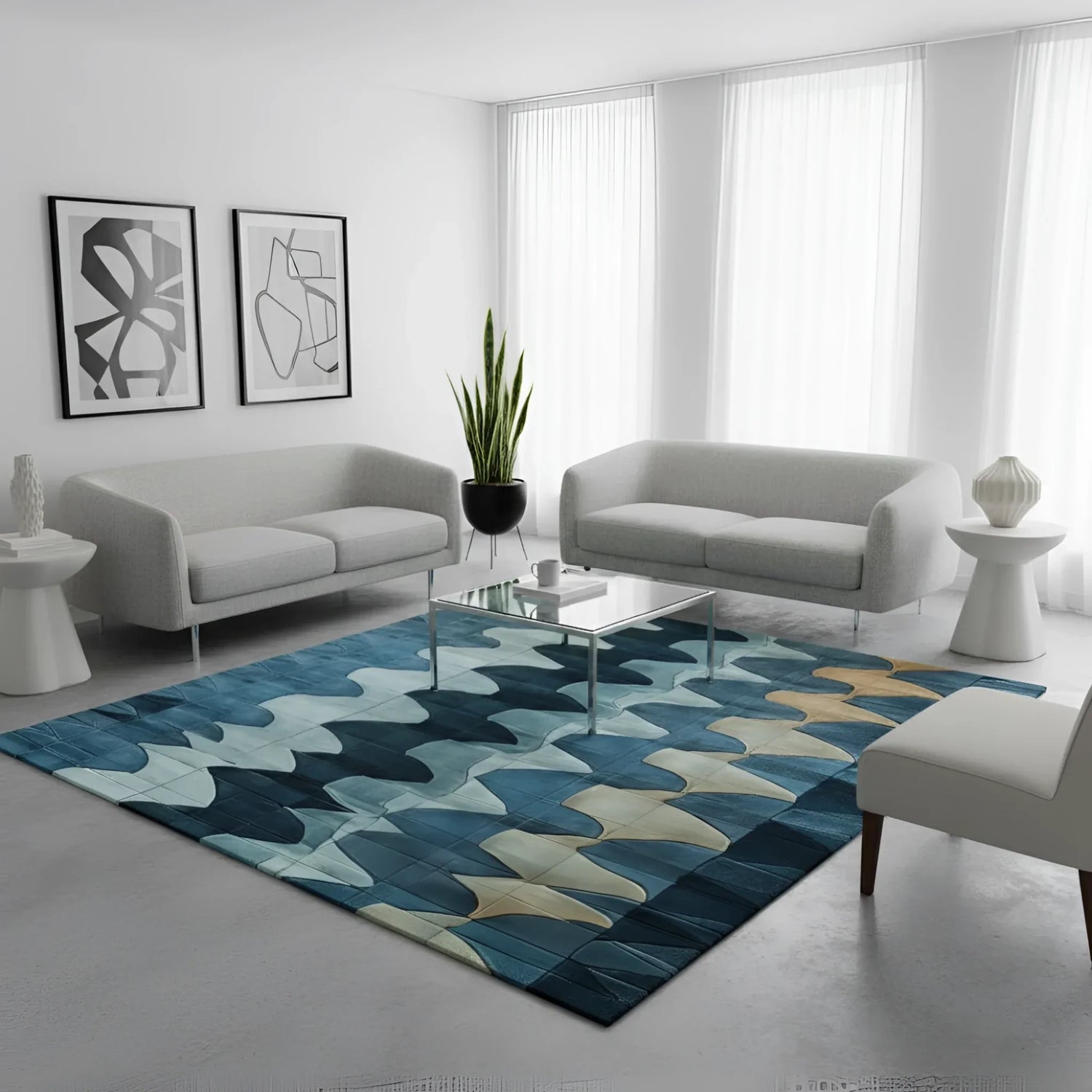 Fluid Motion Hand Tufted Rug