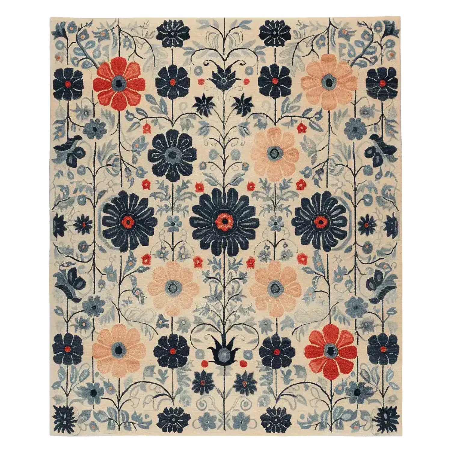 Folk Bloom Tapestry Hand Tufted Rug