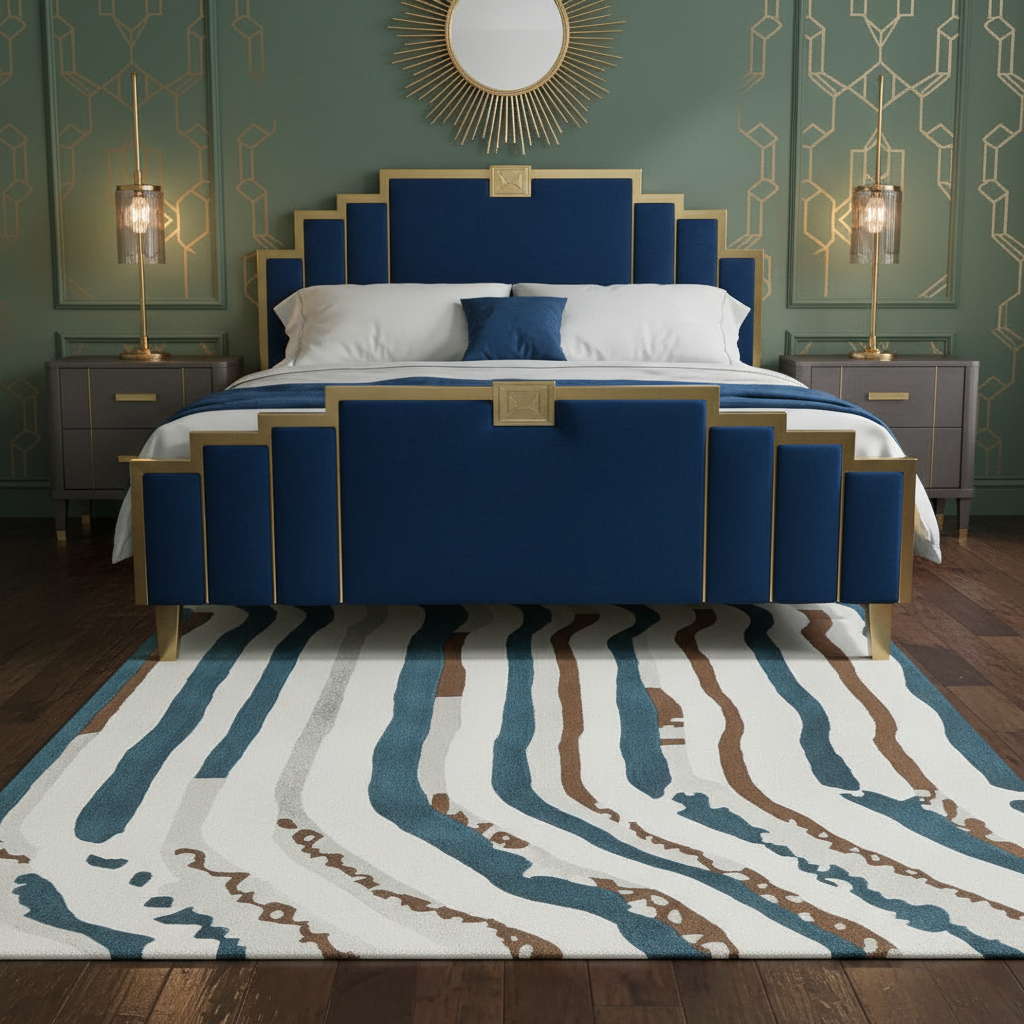 Fragmented Wave Rhythm Hand Tufted Rug