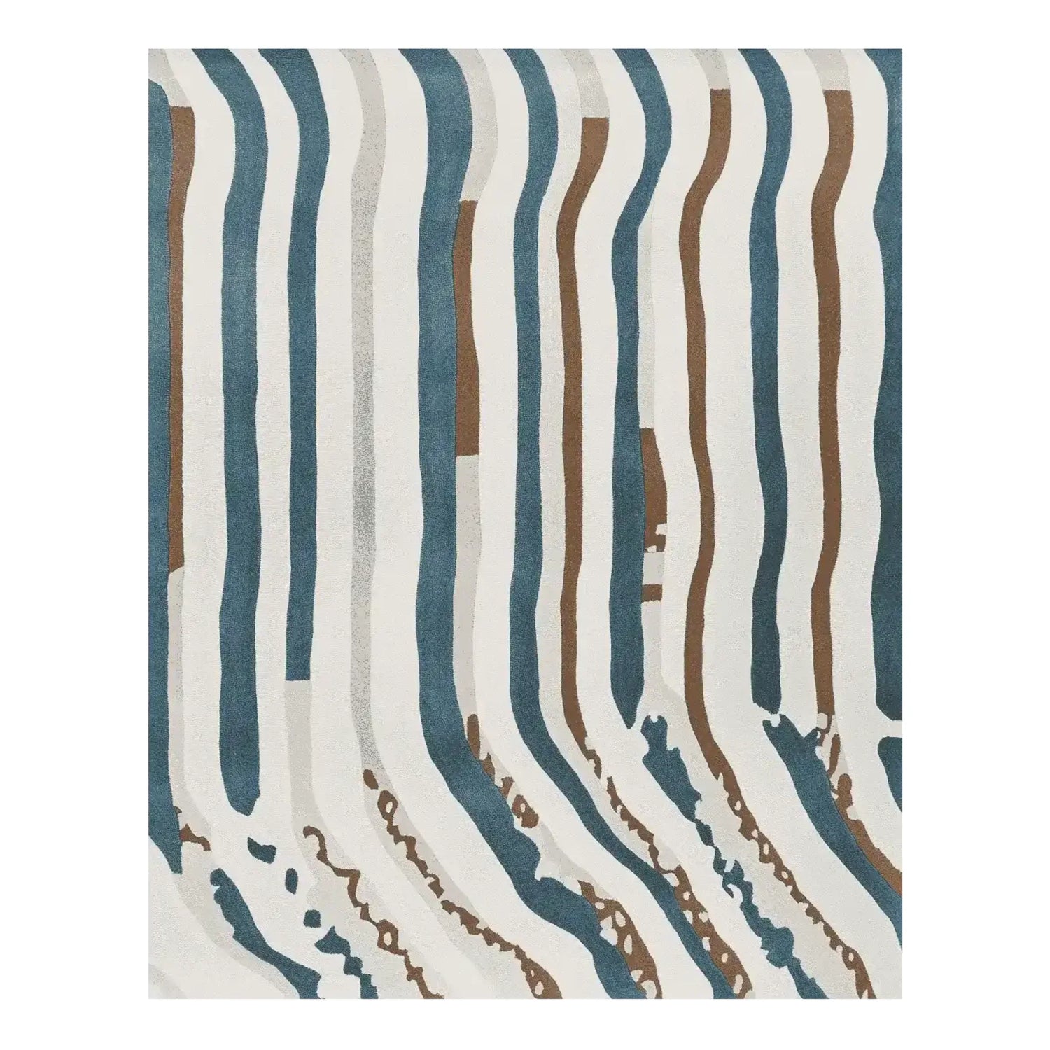 Fragmented Wave Rhythm Hand Tufted Rug