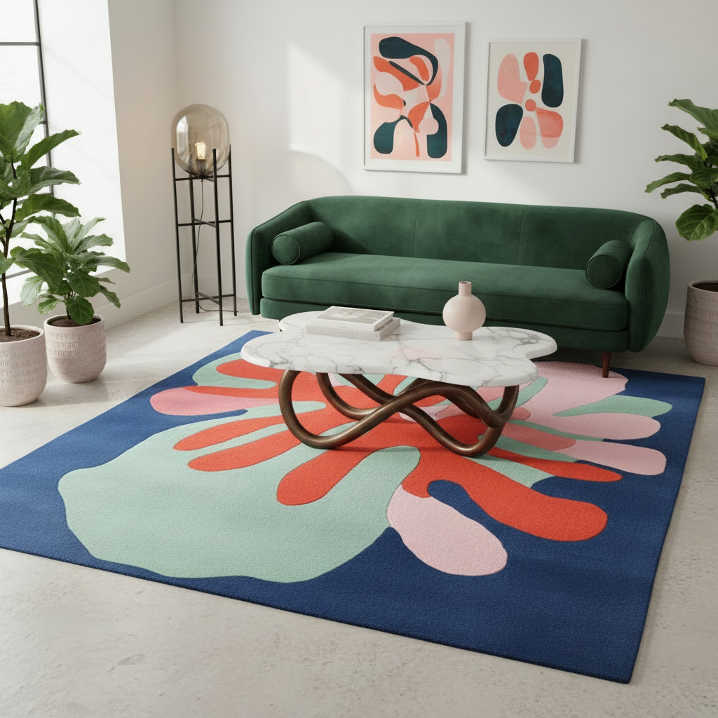Garden Turns Abstract Hand Tufted Rug