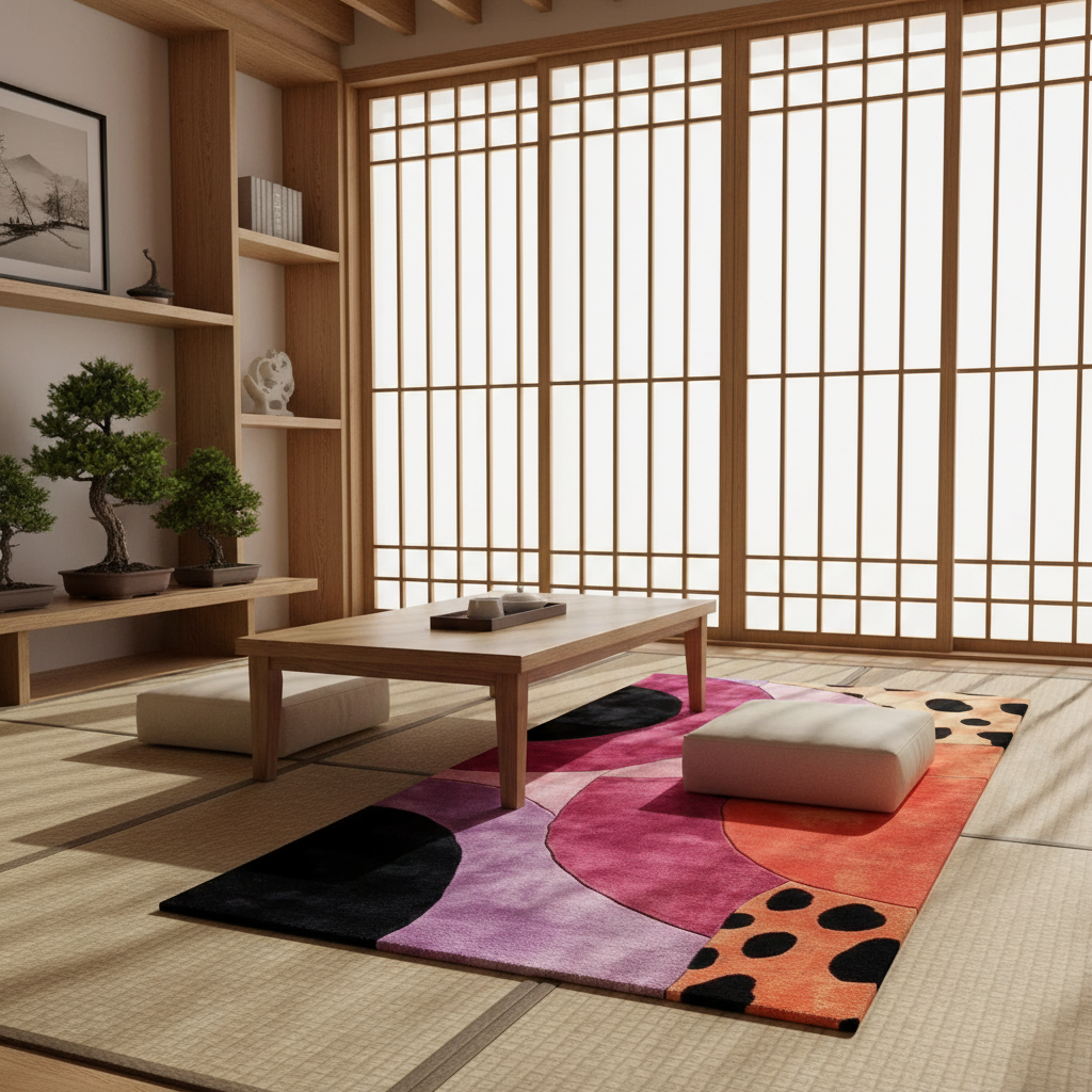 Geometric Animal Print Hand Tufted Wool Runner Rug