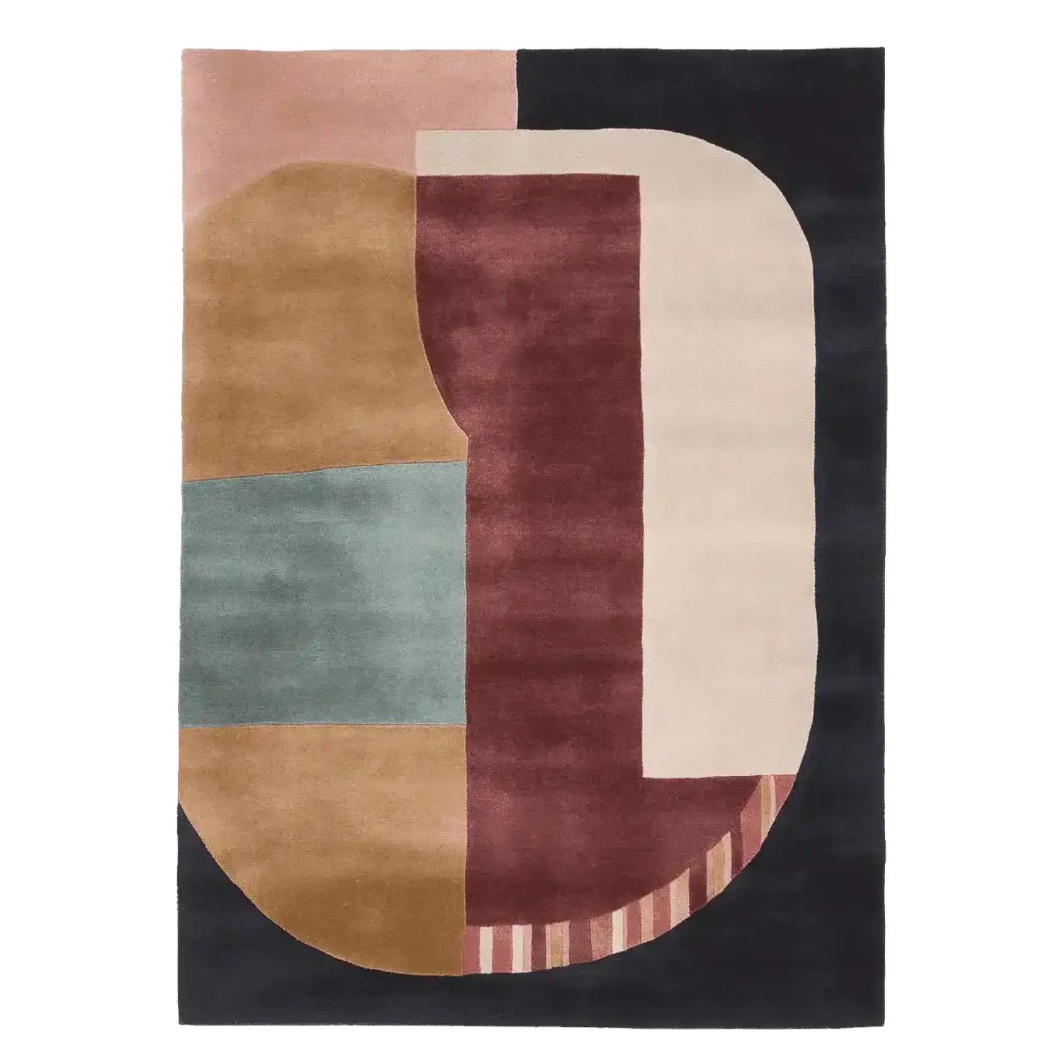 Geometric Block Harmony Hand Tufted Rug