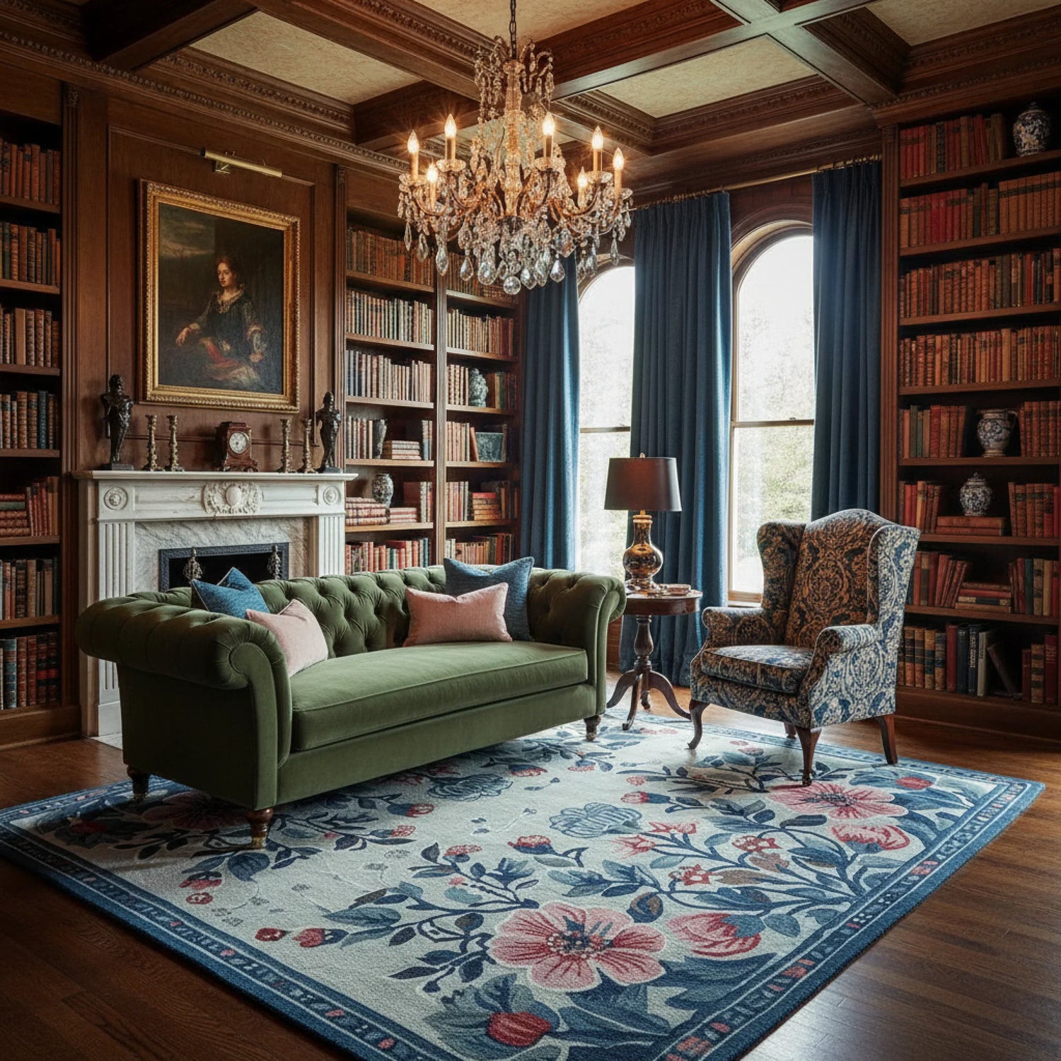 Gilded Floral Prayer Hand Tufted Rug