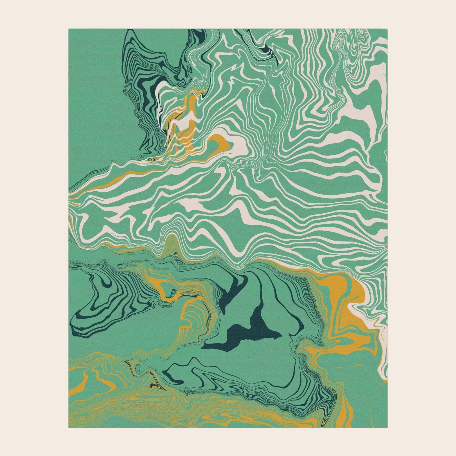 Gilded Green Marble Flow Hand Tufted Wool Rug