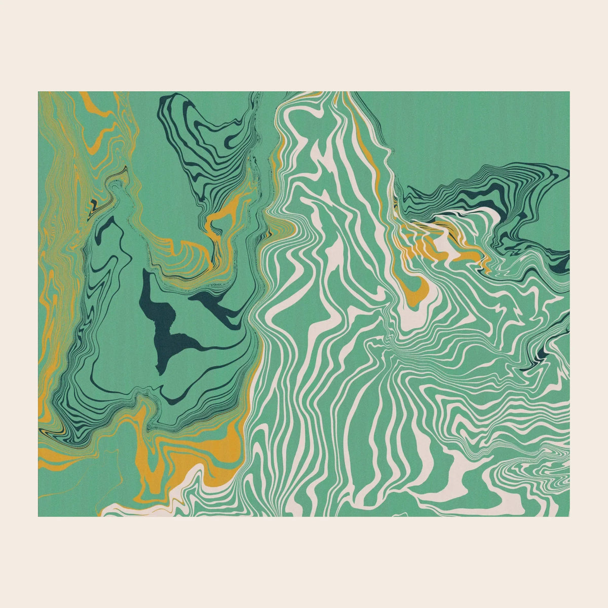 Gilded Green Marble Flow Hand Tufted Wool Rug