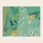 Gilded Green Marble Flow Hand Tufted Wool Rug
