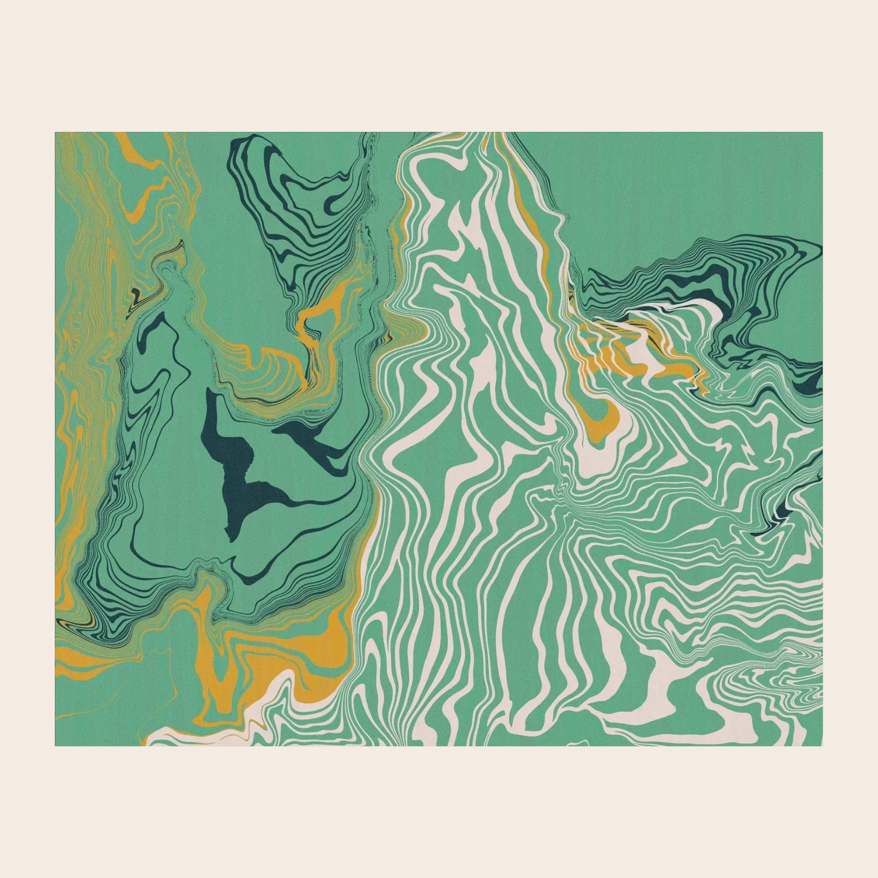 Gilded Green Marble Flow Hand Tufted Wool Rug